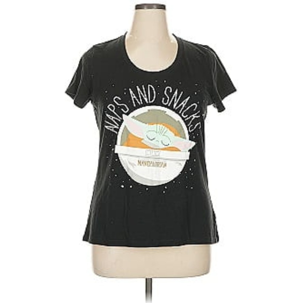 Disney Star Wars Mandalorian Naps Snacks‎ Graphic Tee Shirt - Size S